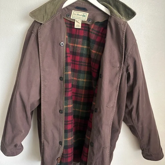 Vintage LL Bean Barn Coat Oversized Chore Jacket Detachable Wool Lined XL Tall - Picture 4 of 16